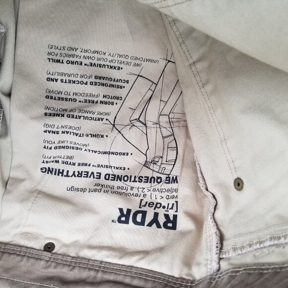 Kuhl Ryder Pants Men Vintage Patina Dye Olive Brown Hiking Outdoors 34 x 30 - Picture 10 of 10